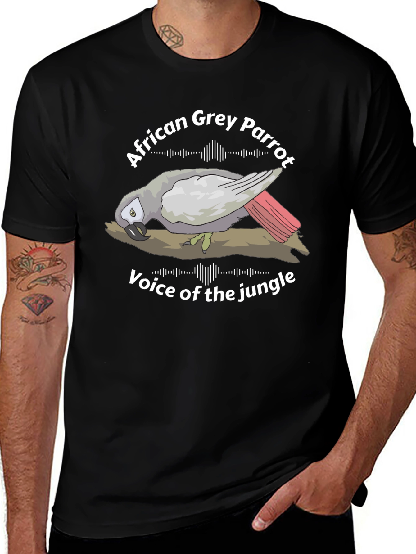 African Grey Parrot Voice of the Jungle Graphic Tee