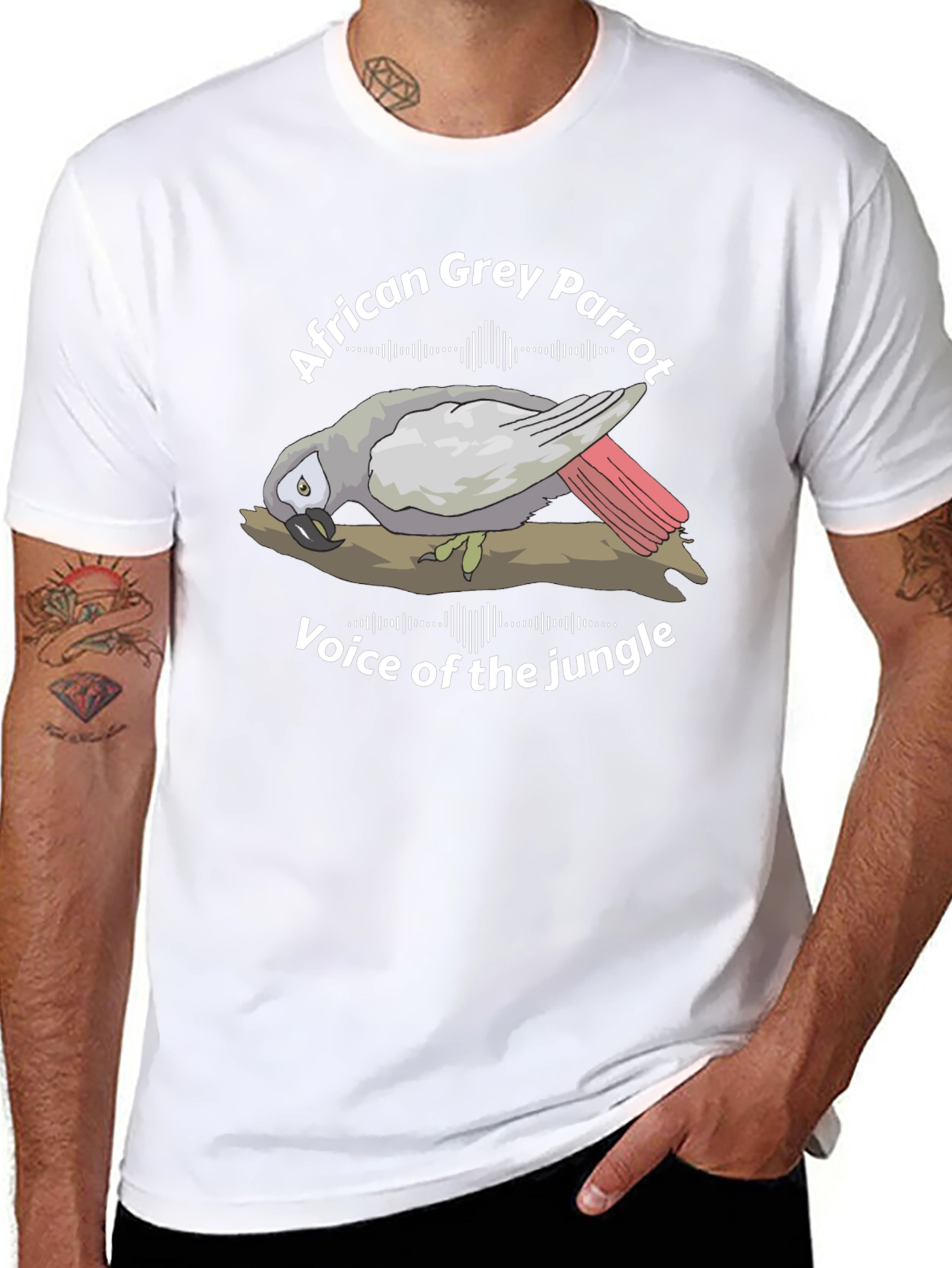 African Grey Parrot Voice of the Jungle Graphic Tee