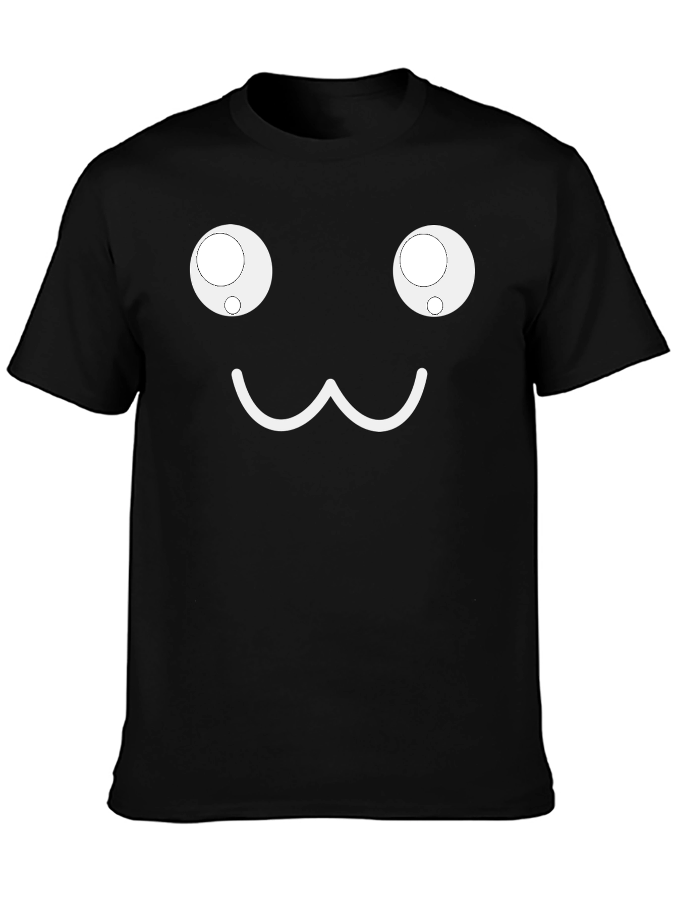 Cute Face Graphic Black T-Shirt
