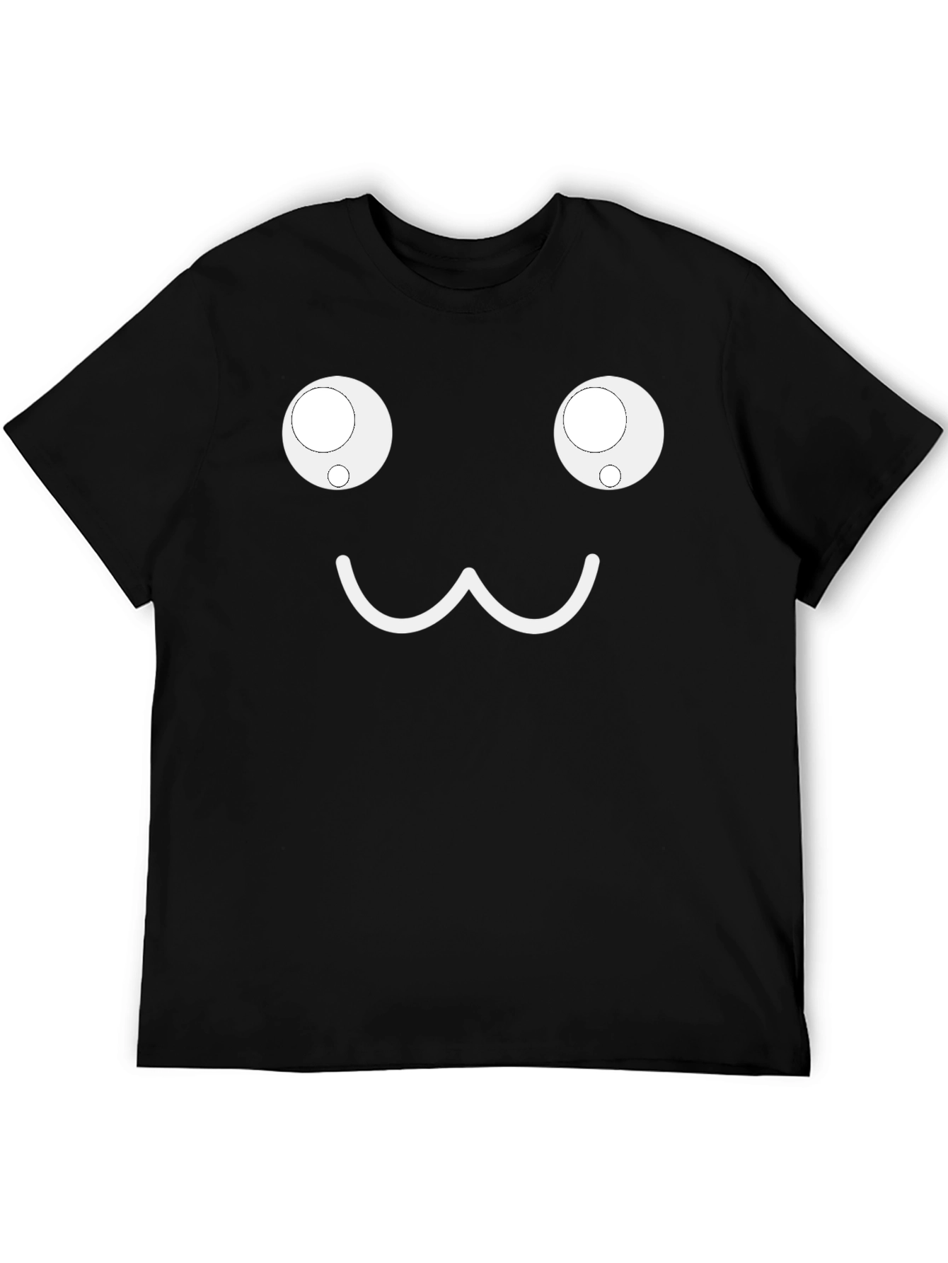Cute Face Graphic Black T-Shirt