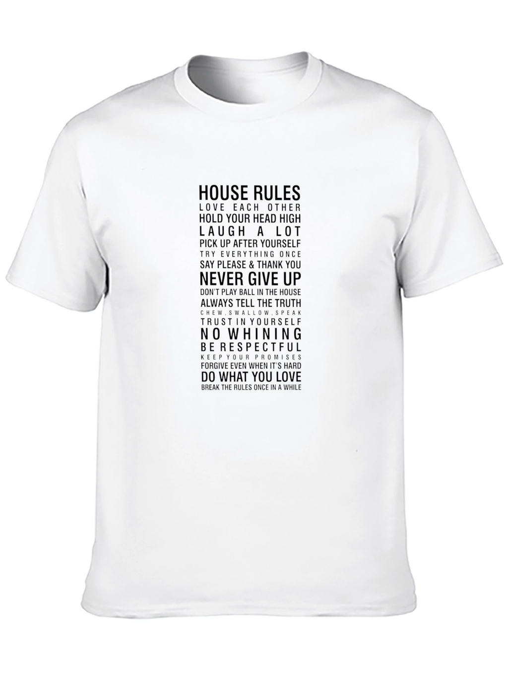 House Rules Black Graphic T-Shirt - Inspirational Family Tee