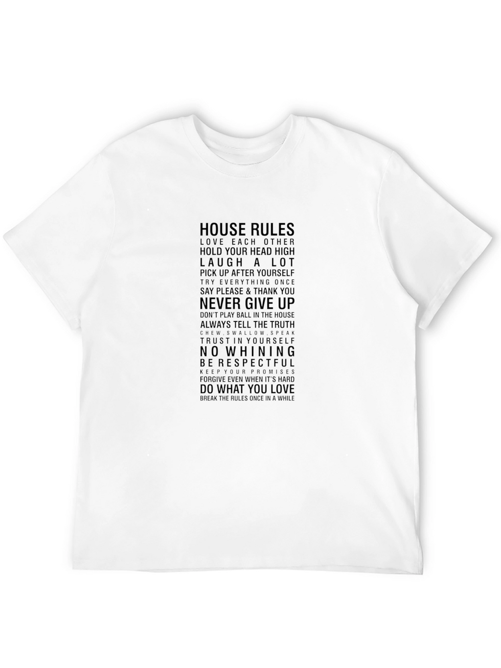 House Rules Black Graphic T-Shirt - Inspirational Family Tee
