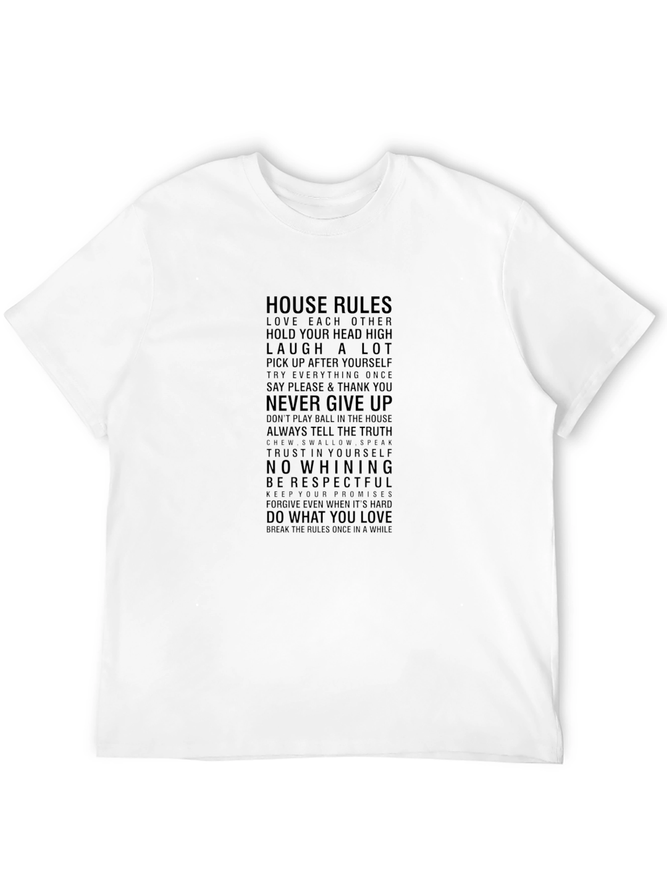 House Rules Black Graphic T-Shirt - Inspirational Family Tee