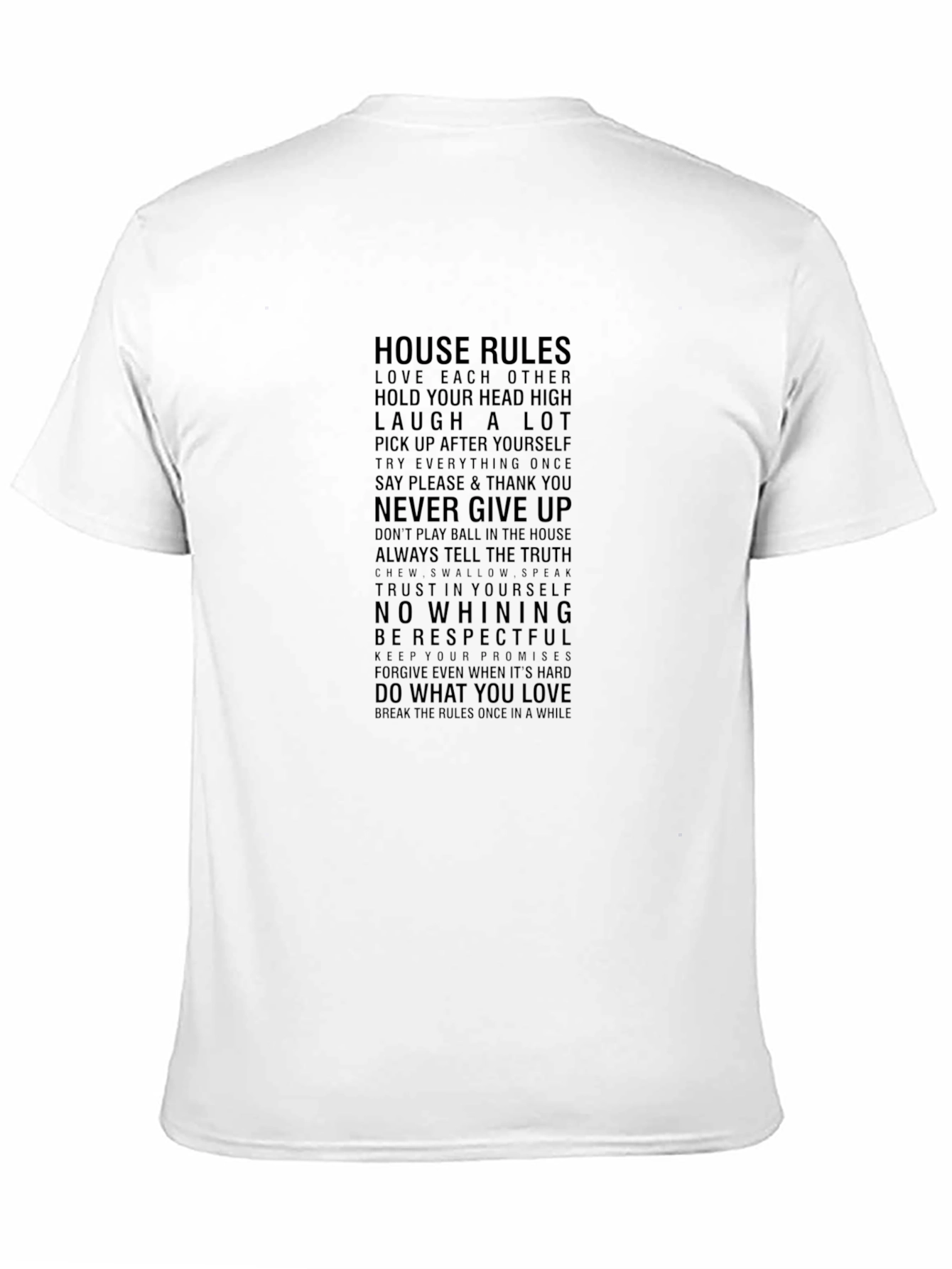 House Rules Black Graphic T-Shirt - Inspirational Family Tee