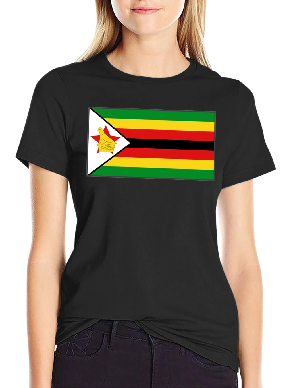 Zimbabwe Flag T-Shirt - Black Cotton Tee