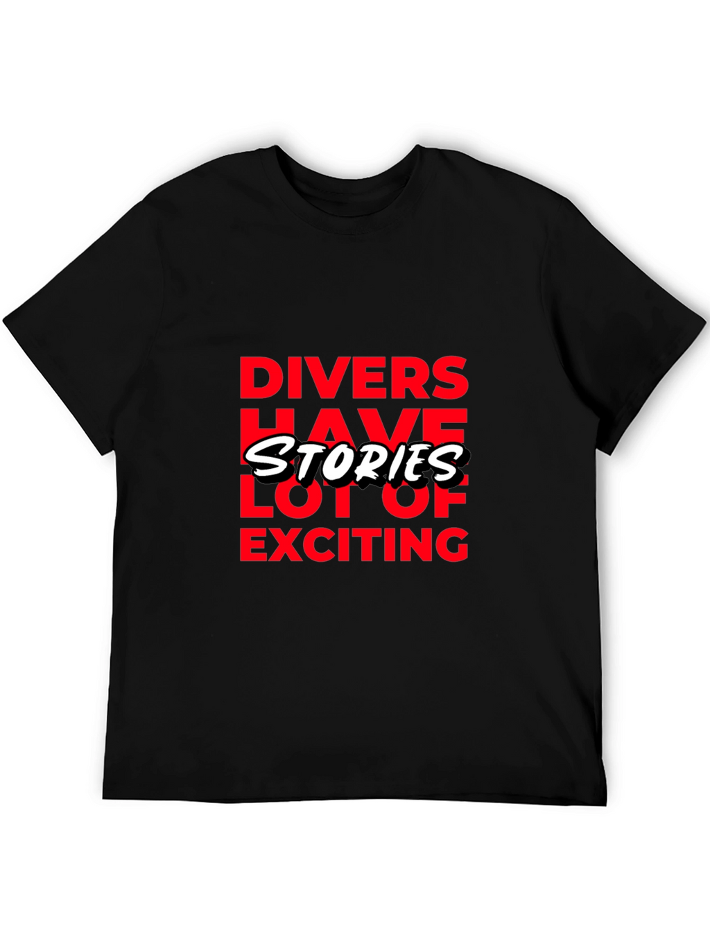 Divers Have Stories Black Graphic T-Shirt