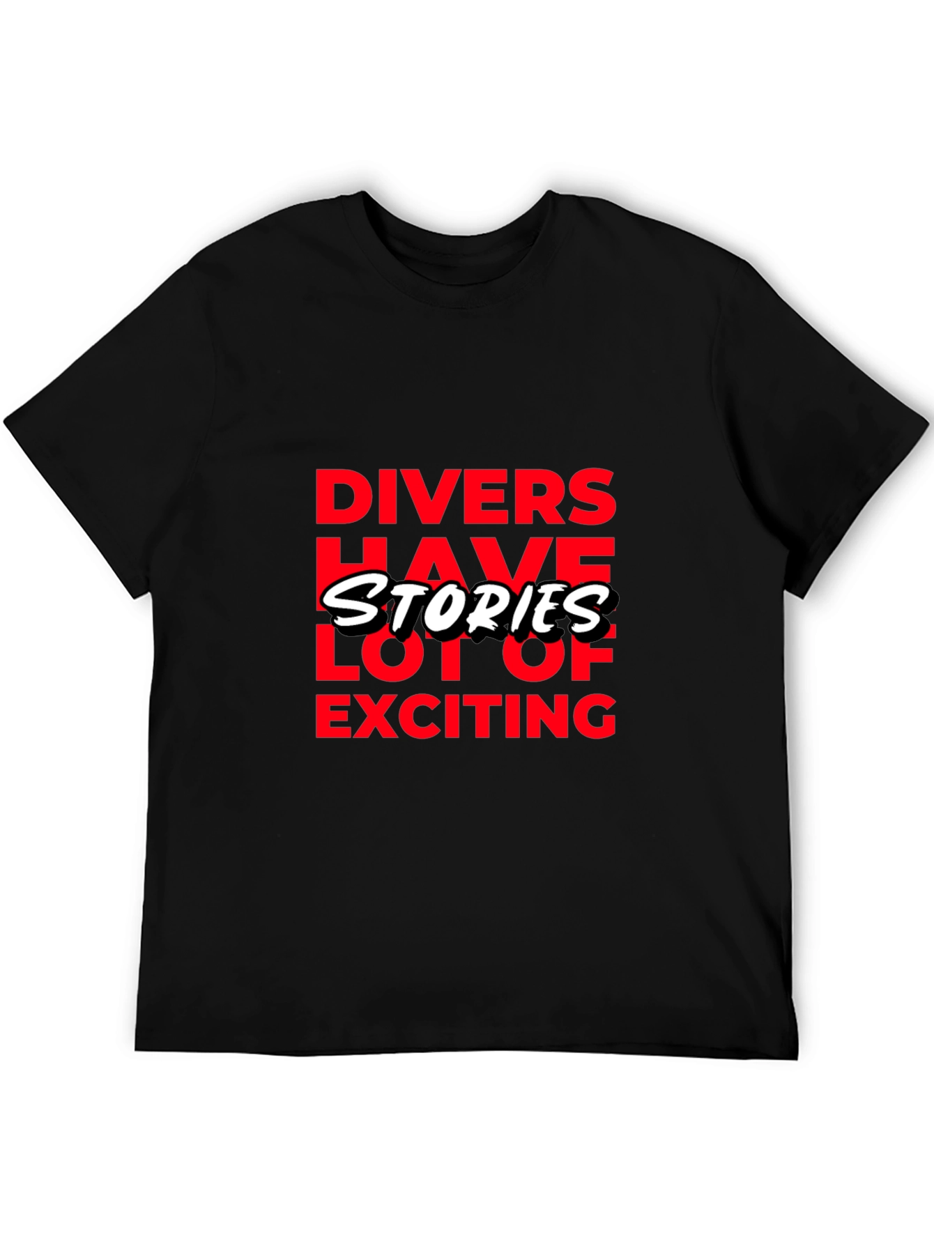 Divers Have Stories Black Graphic T-Shirt