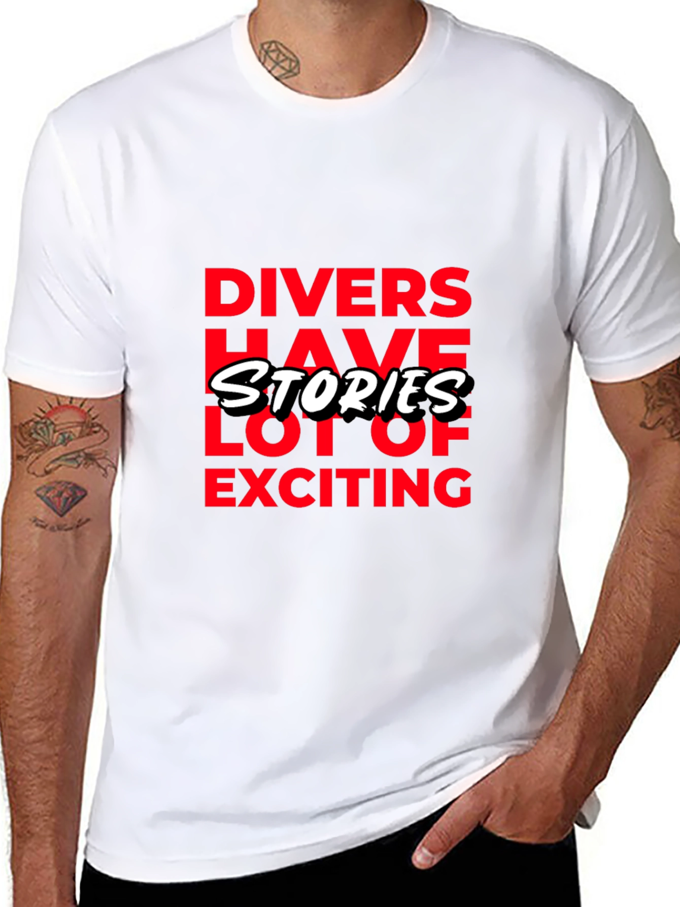 Divers Have Stories Black Graphic T-Shirt