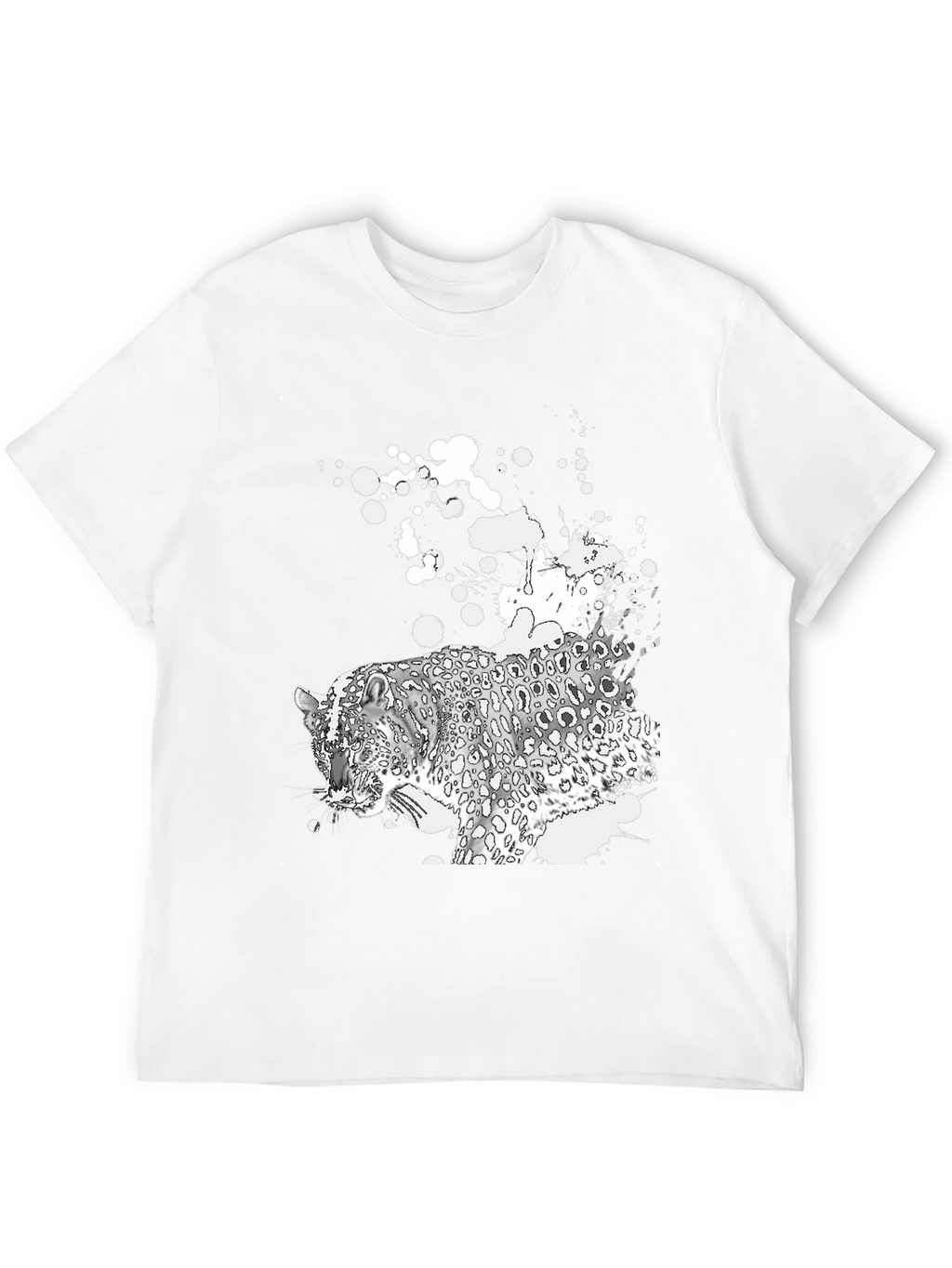 Black T-Shirt with Leopard Graphic