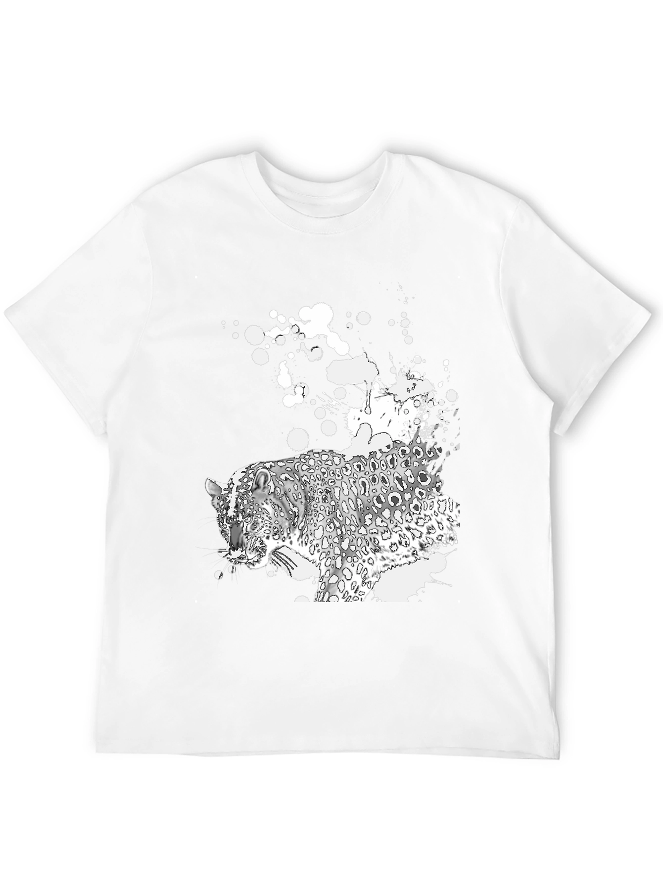 Black T-Shirt with Leopard Graphic