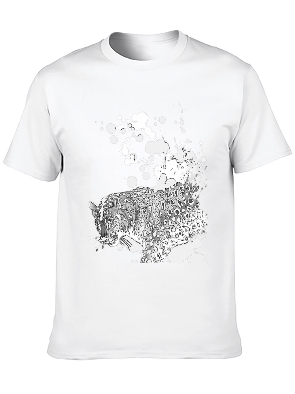 Black T-Shirt with Leopard Graphic