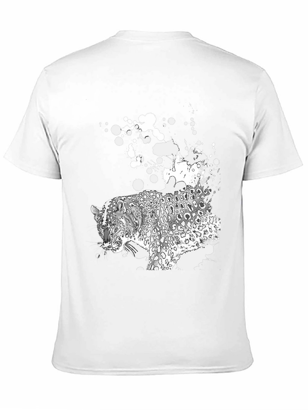 Black T-Shirt with Leopard Graphic