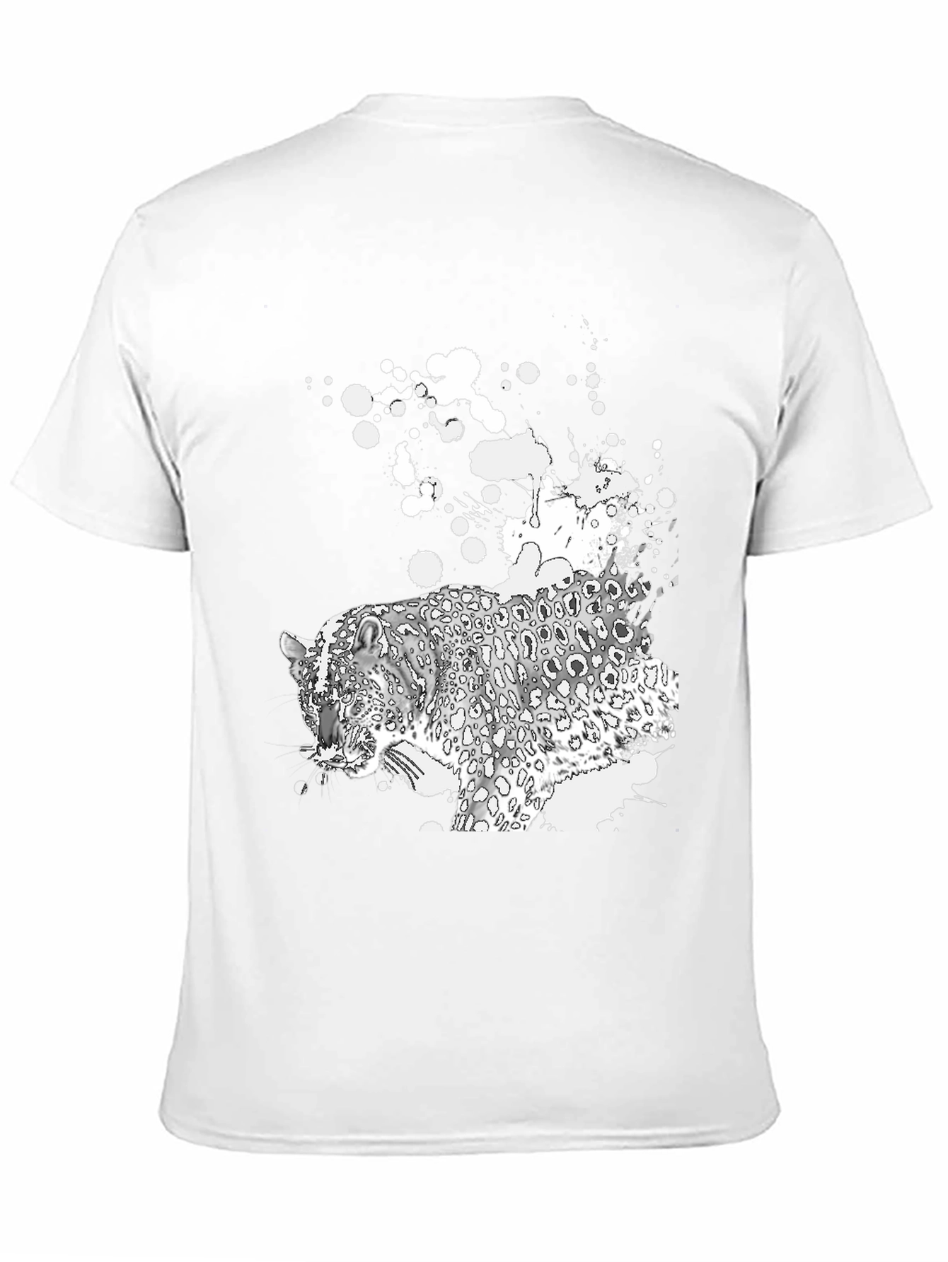 Black T-Shirt with Leopard Graphic
