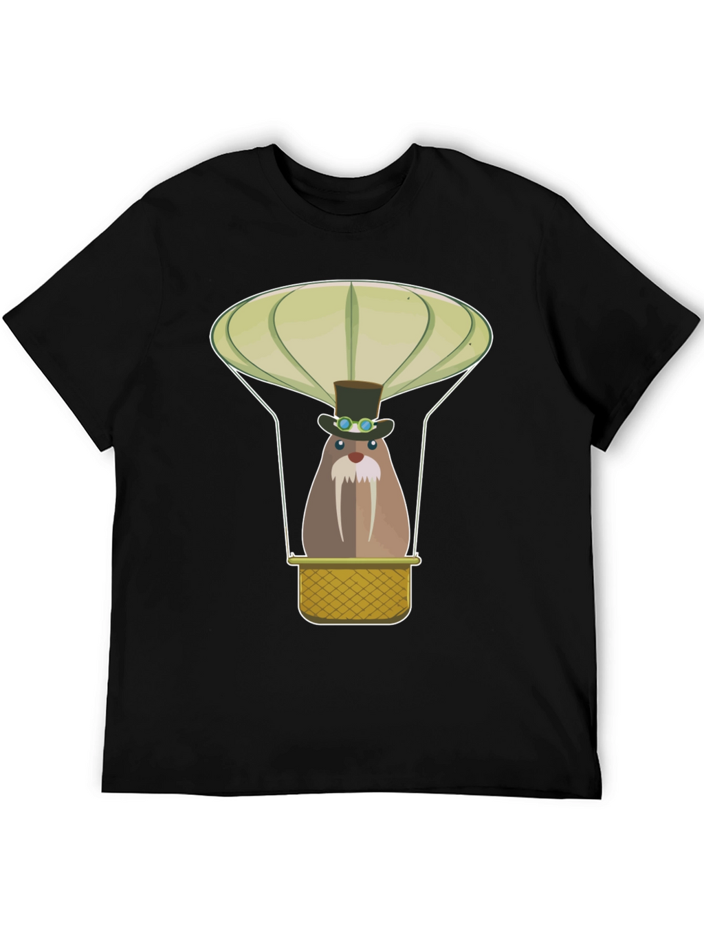Steampunk Walrus Hot Air Balloon Graphic Tee