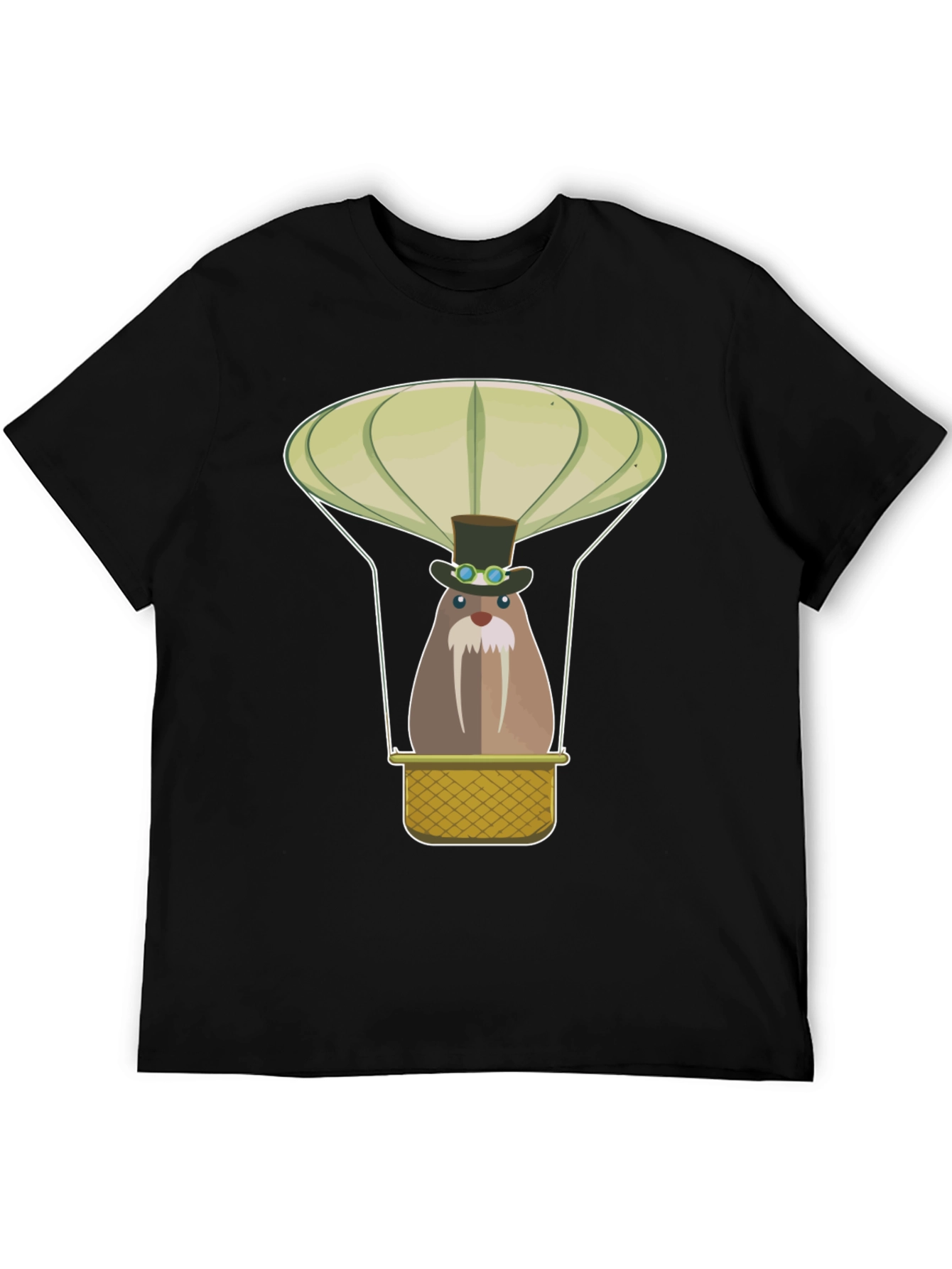 Steampunk Walrus Hot Air Balloon Graphic Tee