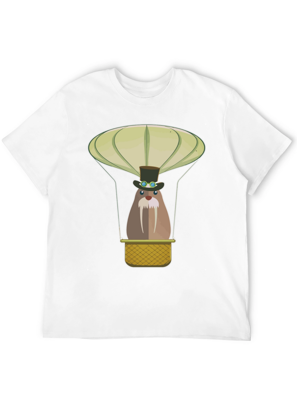 Steampunk Walrus Hot Air Balloon Graphic Tee