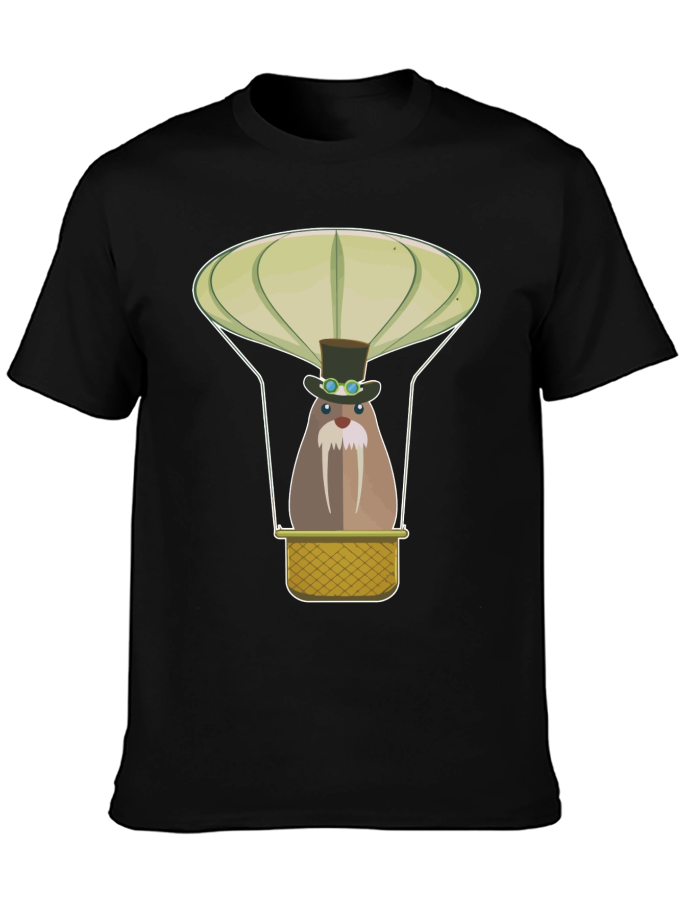 Steampunk Walrus Hot Air Balloon Graphic Tee