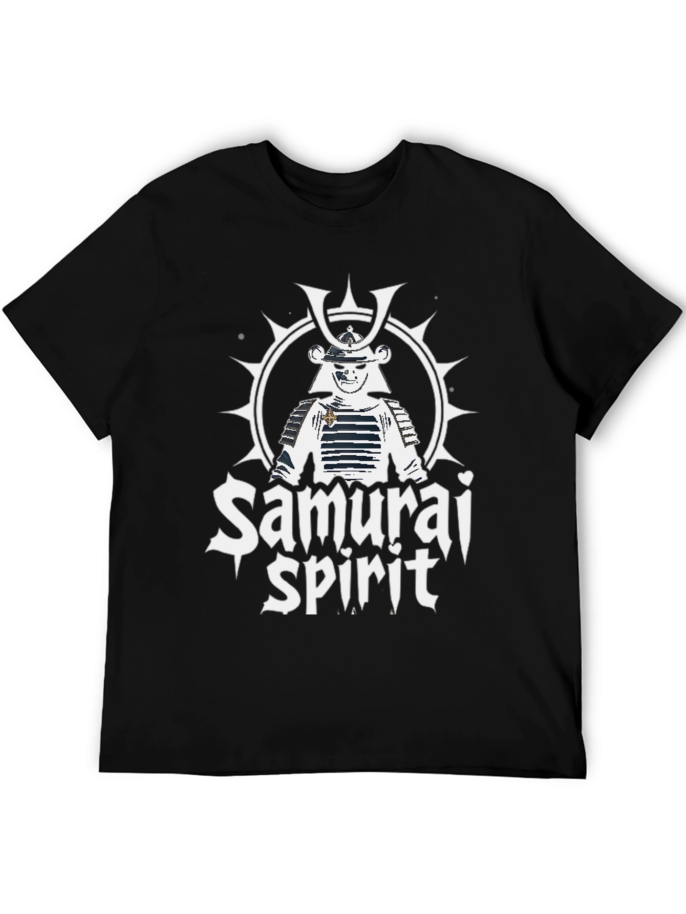 Samurai Spirit Graphic Print T-Shirt - Black
