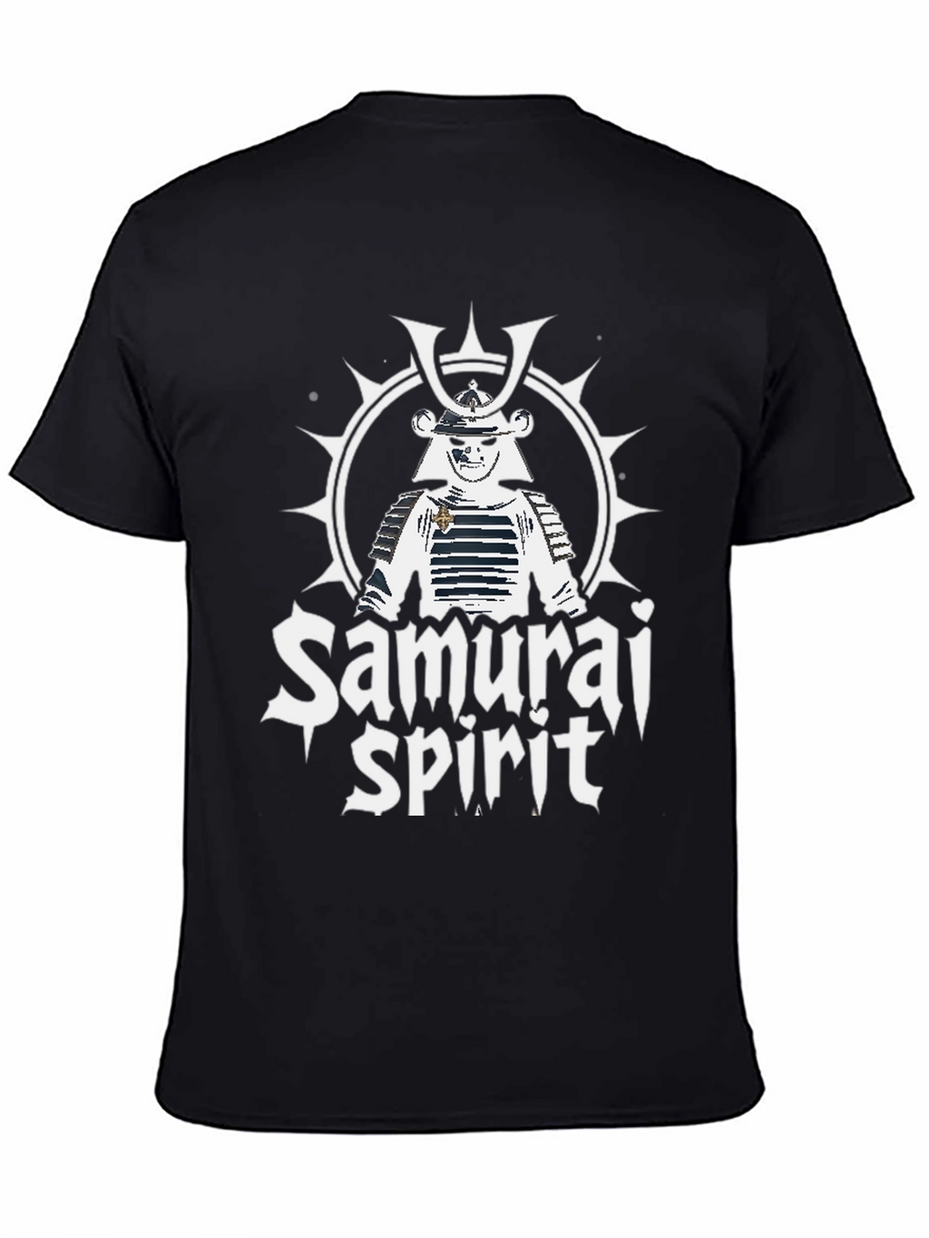 Samurai Spirit Graphic Print T-Shirt - Black