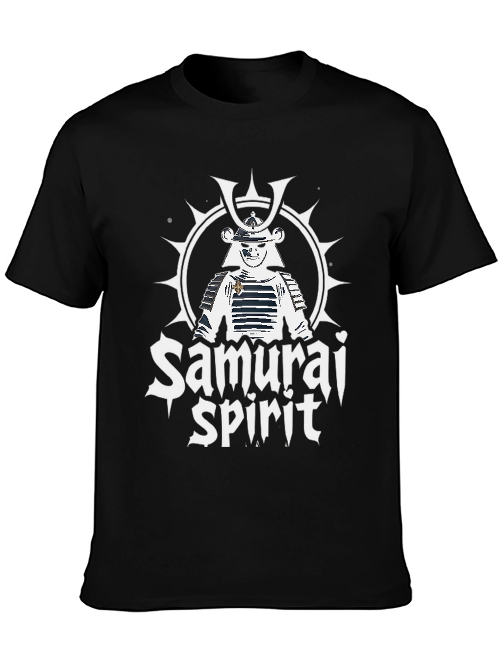 Samurai Spirit Graphic Print T-Shirt - Black