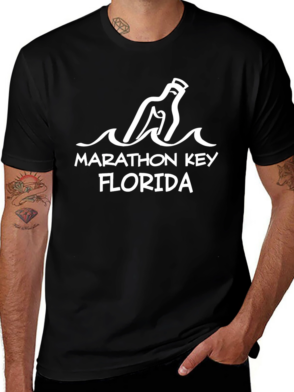 Marathon Key Florida Message in a Bottle T-Shirt