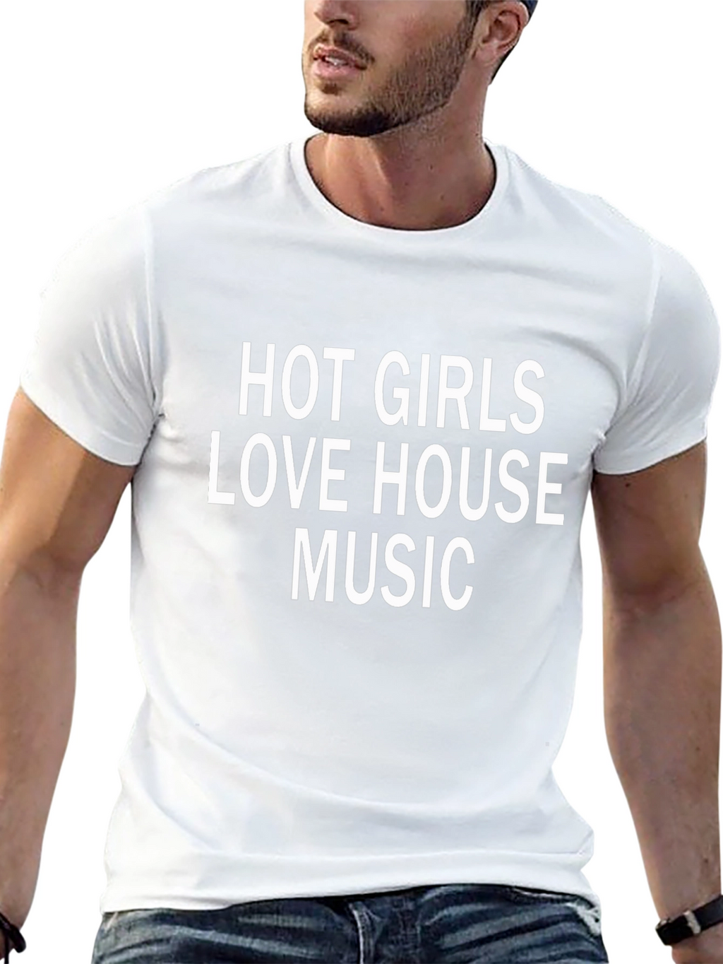 Hot Girls Love House Music Black T-Shirt