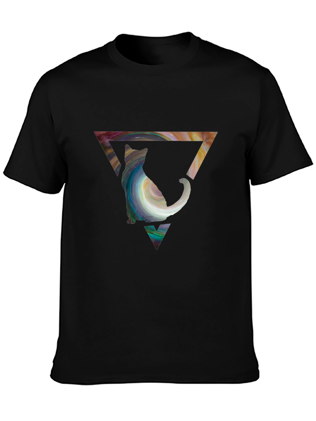 Cat in Triangle Graphic Tee - Stylish Unisex Shirt