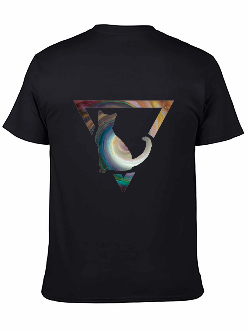 Cat in Triangle Graphic Tee - Stylish Unisex Shirt