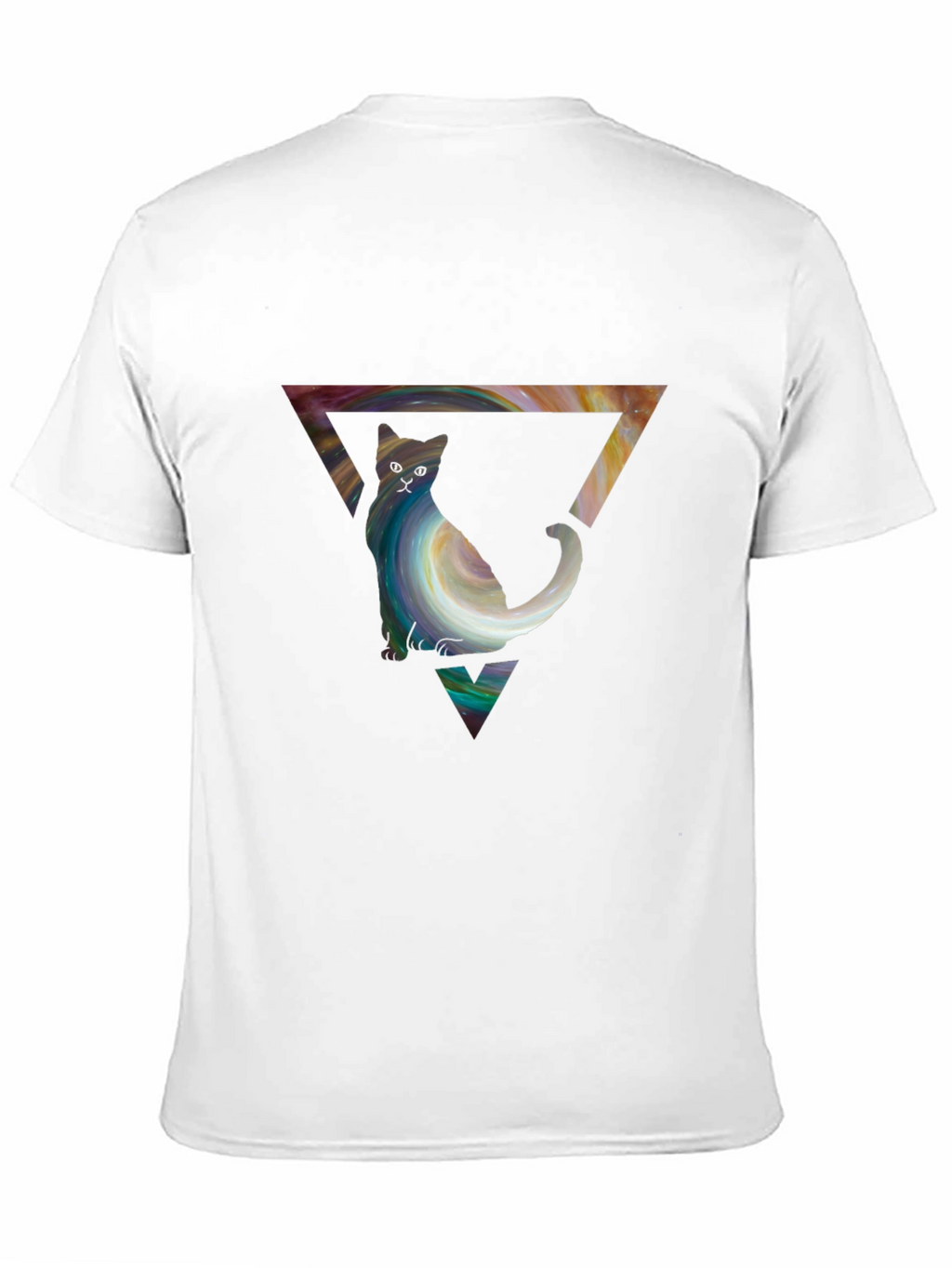 Cat in Triangle Graphic Tee - Stylish Unisex Shirt