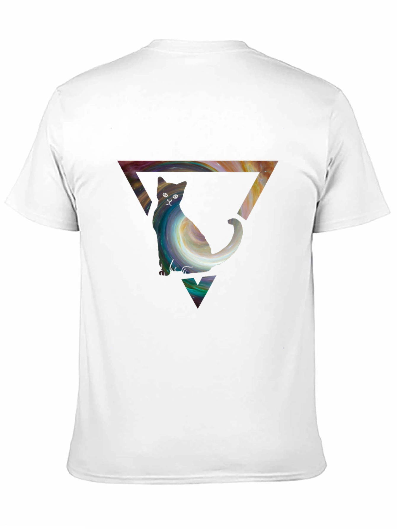Cat in Triangle Graphic Tee - Stylish Unisex Shirt