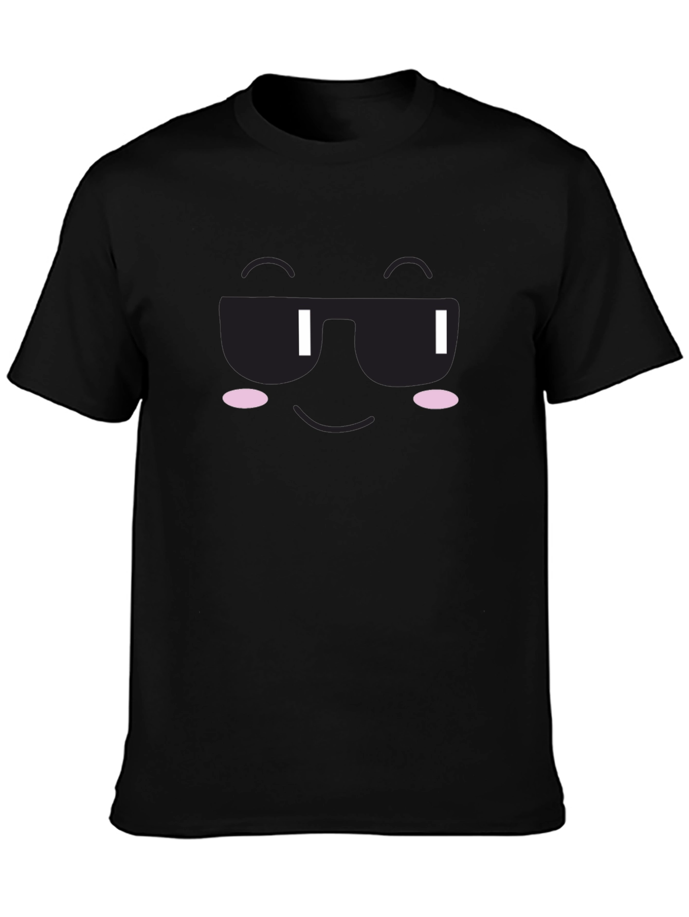 Cool Face Graphic Tee - Black Cotton T-Shirt