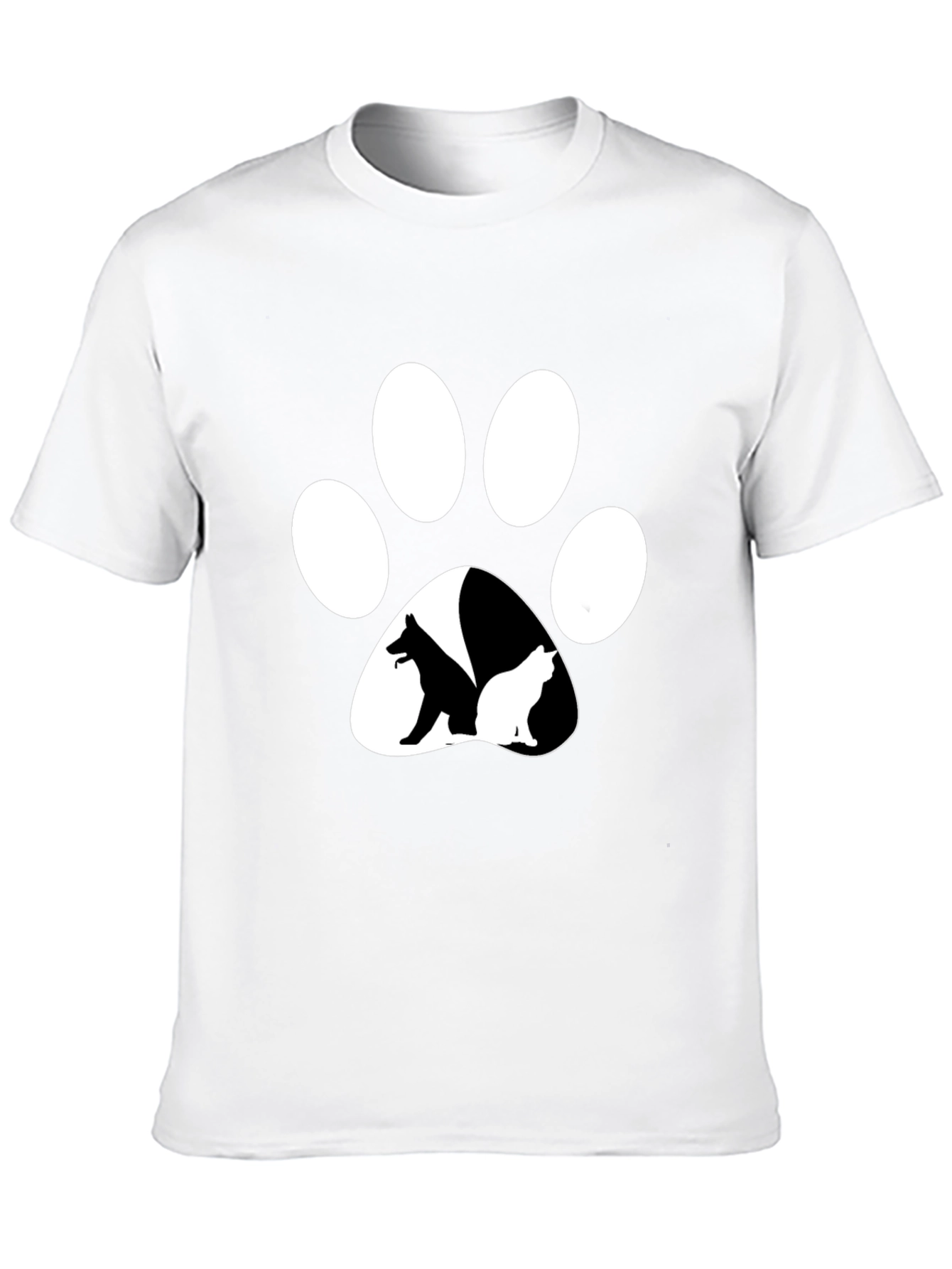 Dog & Cat Paw Print T-Shirt - Unisex Black Tee