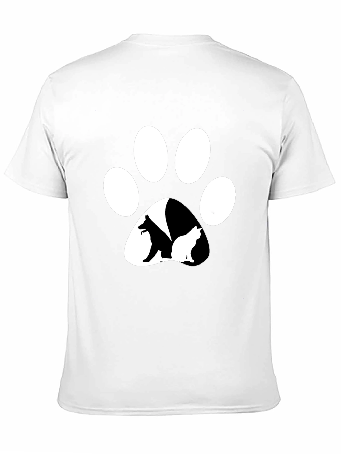 Dog & Cat Paw Print T-Shirt - Unisex Black Tee