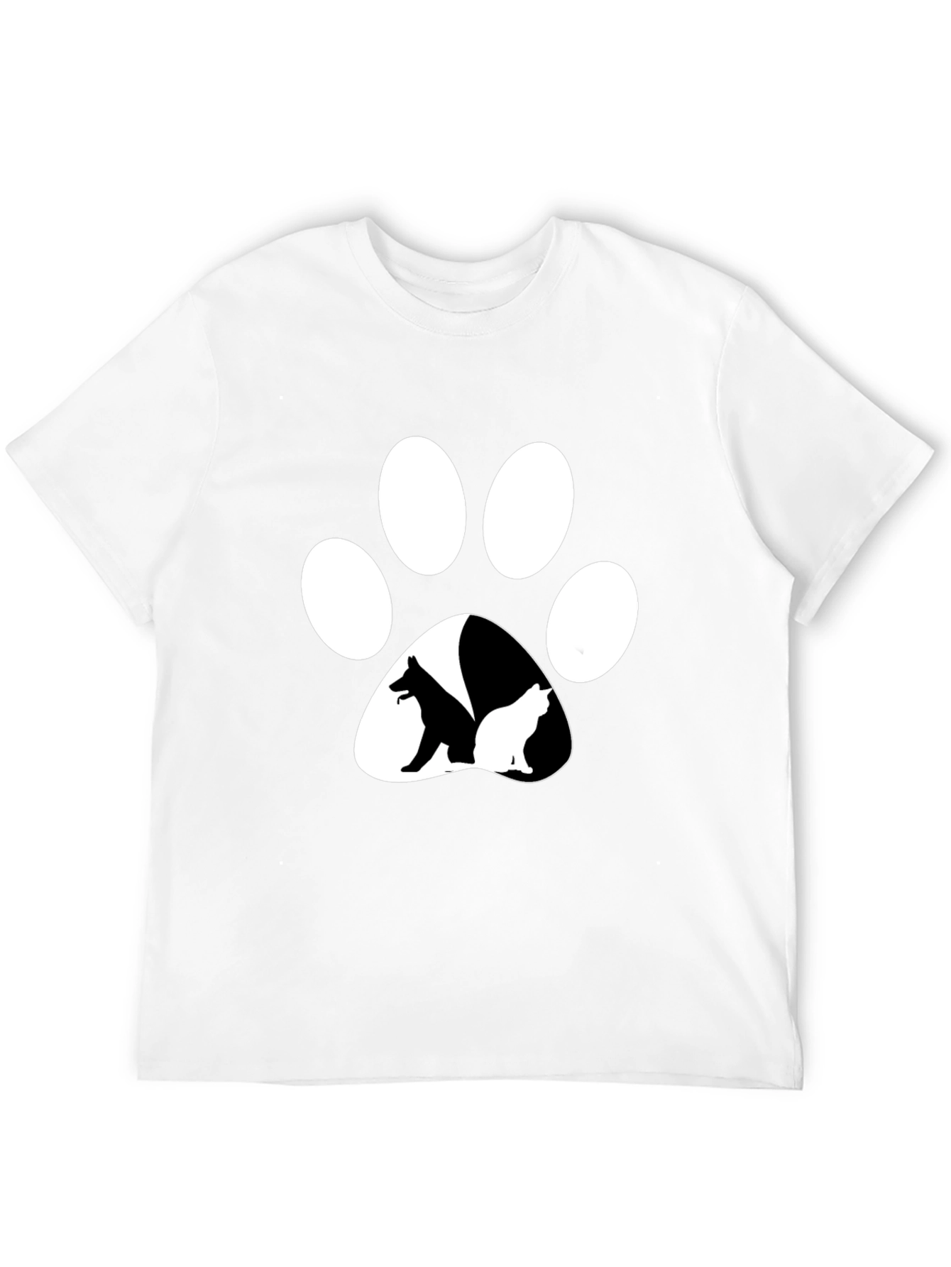 Dog & Cat Paw Print T-Shirt - Unisex Black Tee