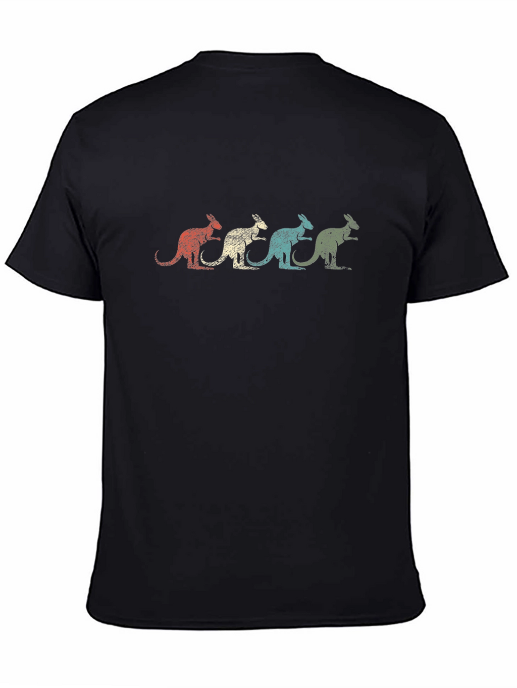 Retro Kangaroo T-Shirt - Black Graphic Tee