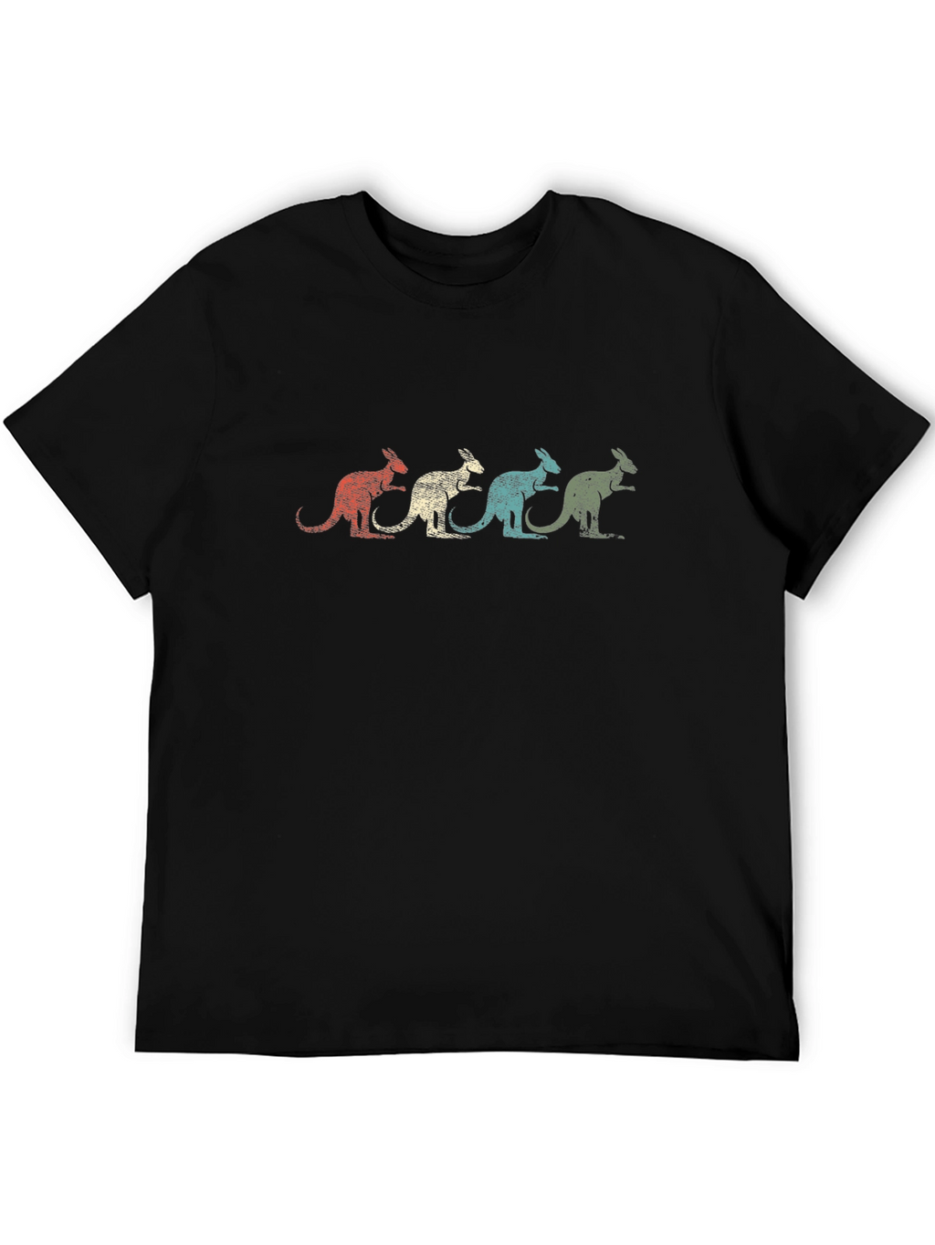 Retro Kangaroo T-Shirt - Black Graphic Tee