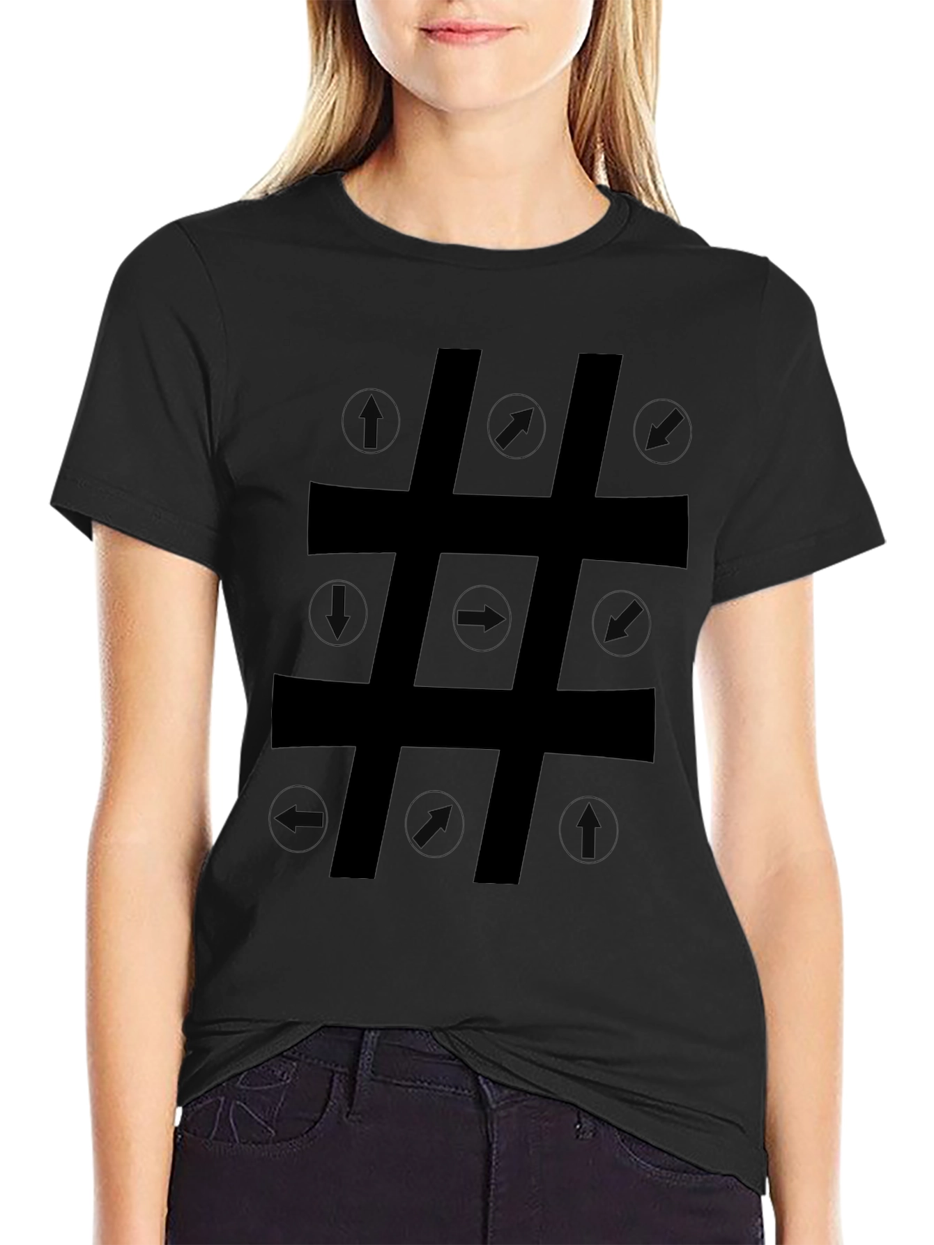 Arrow Direction Hashtag Graphic T-Shirt