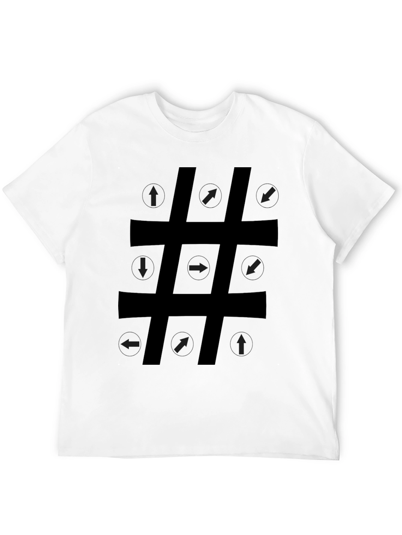 Arrow Direction Hashtag Graphic T-Shirt