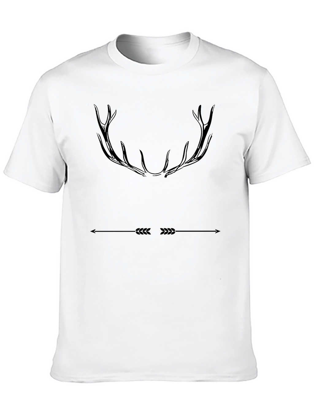 Mens Black T-Shirt Antler Arrow Graphic Tee