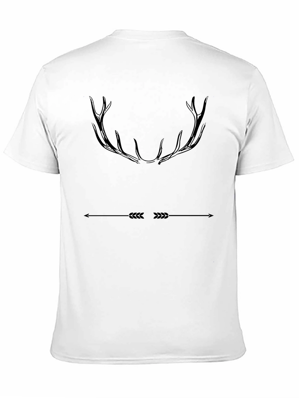 Mens Black T-Shirt Antler Arrow Graphic Tee