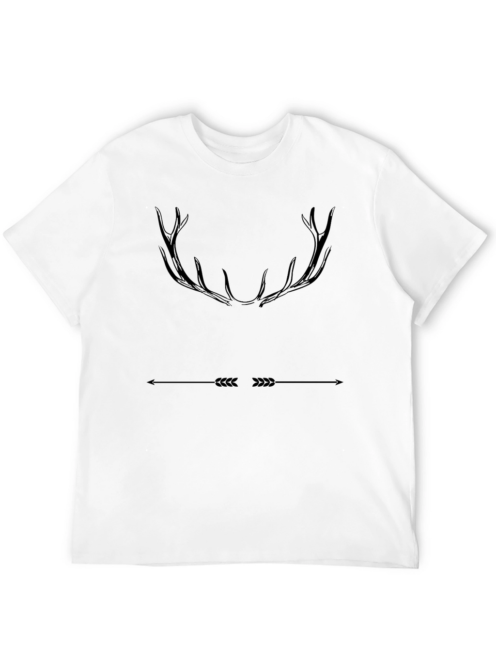 Mens Black T-Shirt Antler Arrow Graphic Tee
