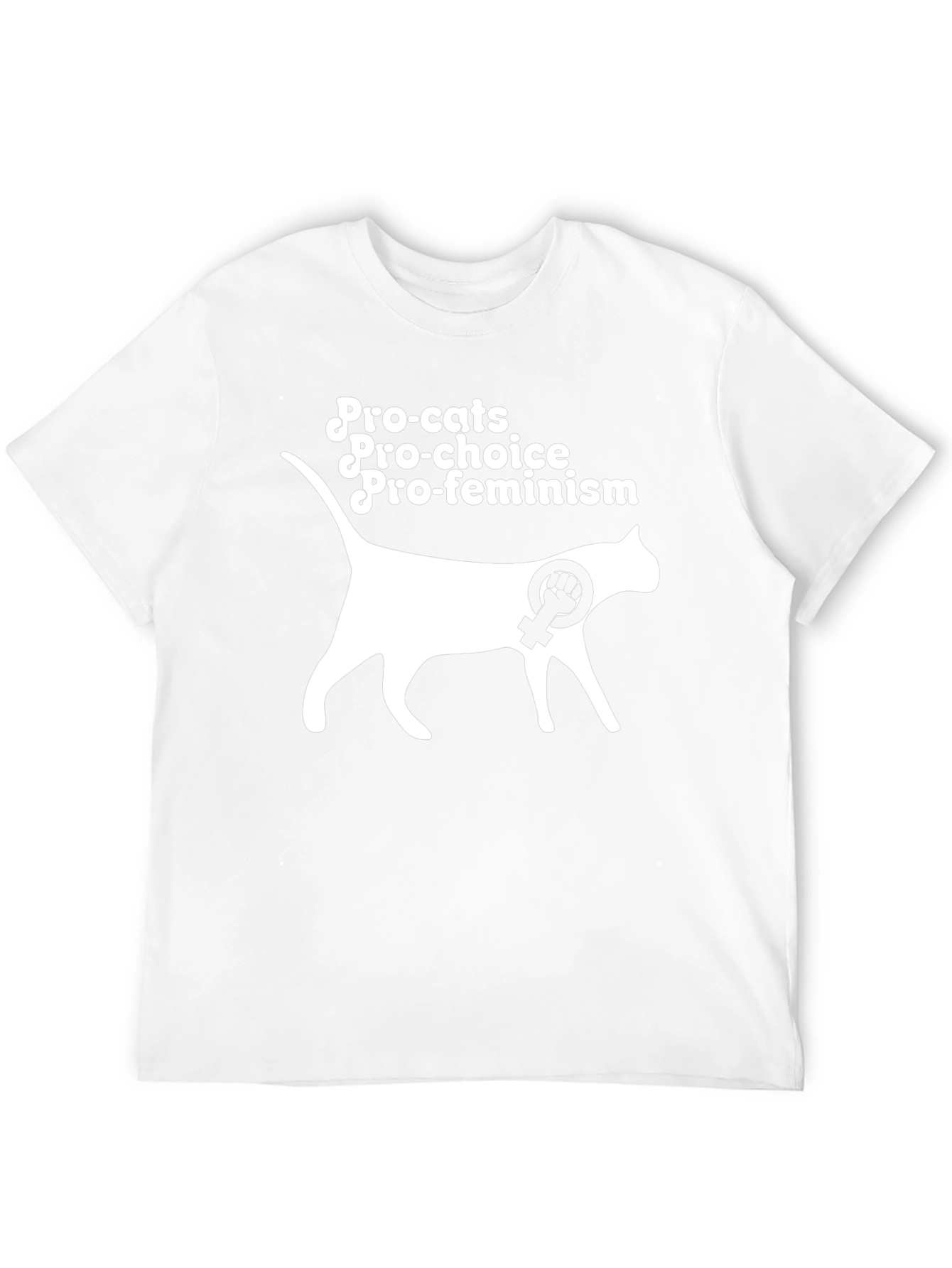 Pro-Cats Pro-Choice Pro-Feminism Graphic T-Shirt