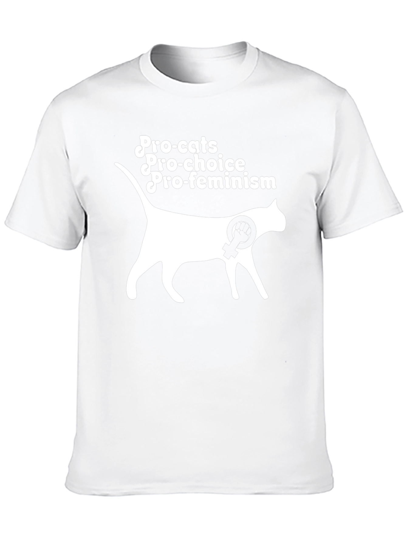 Pro-Cats Pro-Choice Pro-Feminism Graphic T-Shirt