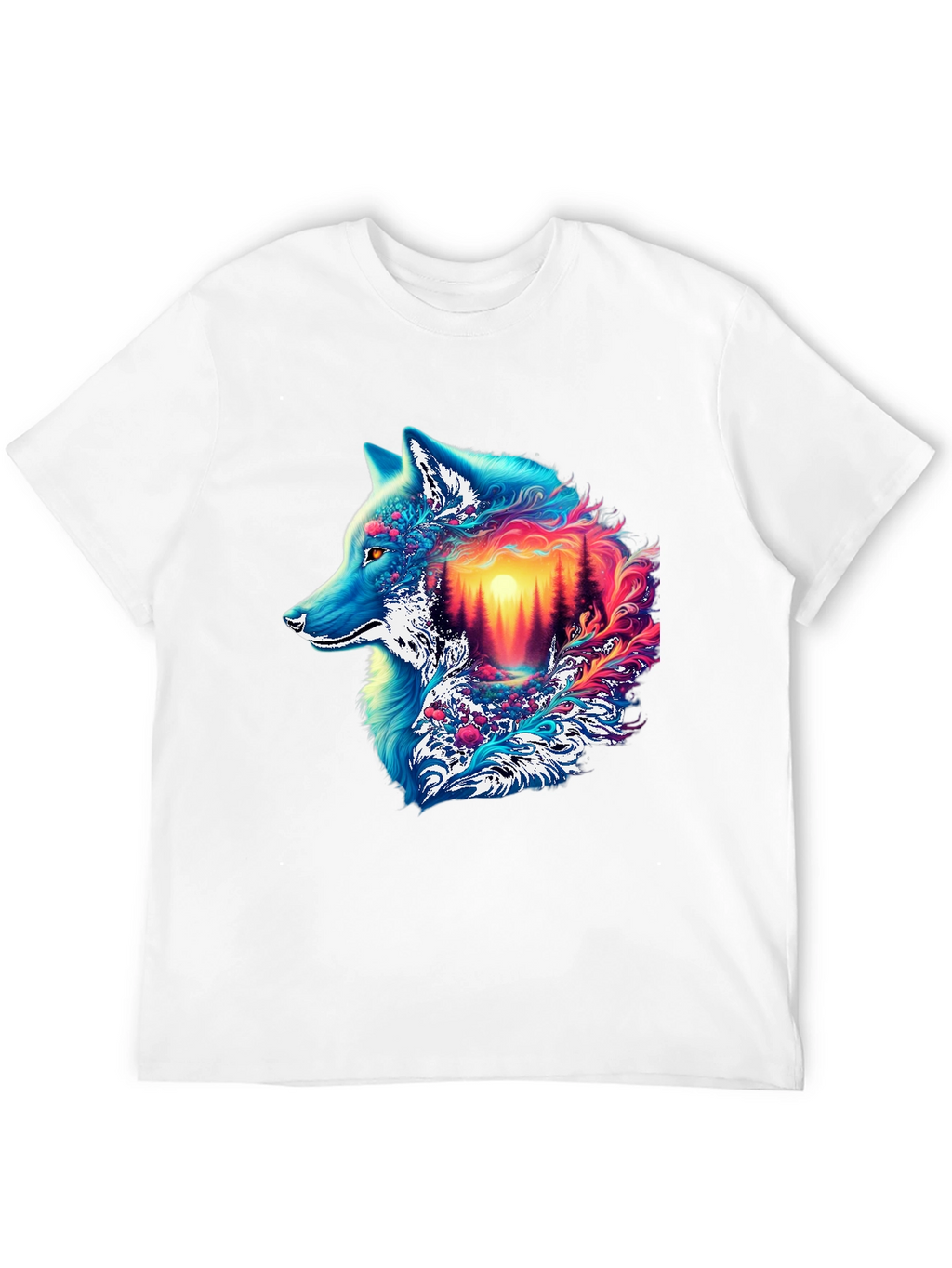 Vivid Wolf Graphic Tee - Unique Mens T-Shirt