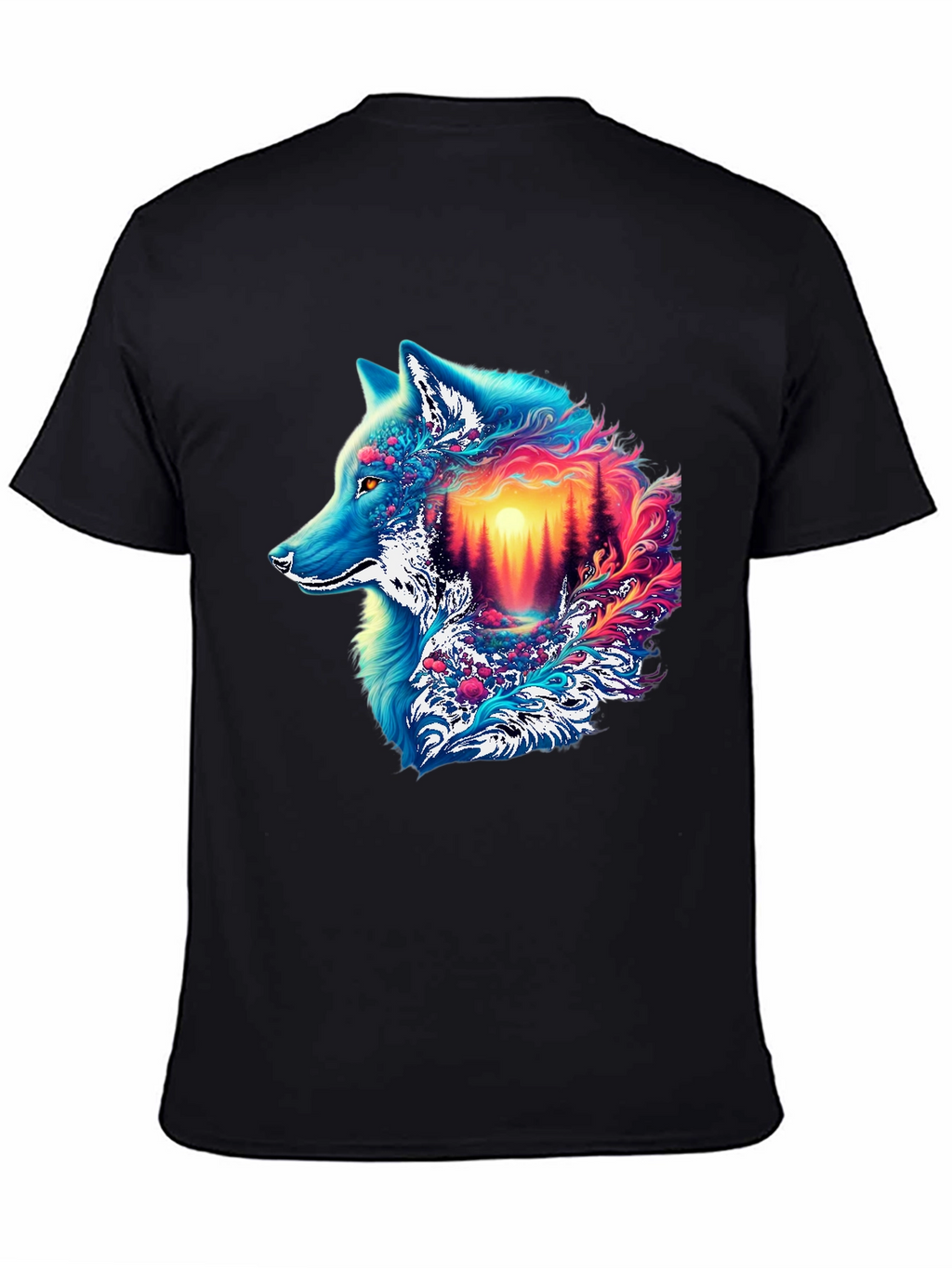 Vivid Wolf Graphic Tee - Unique Mens T-Shirt