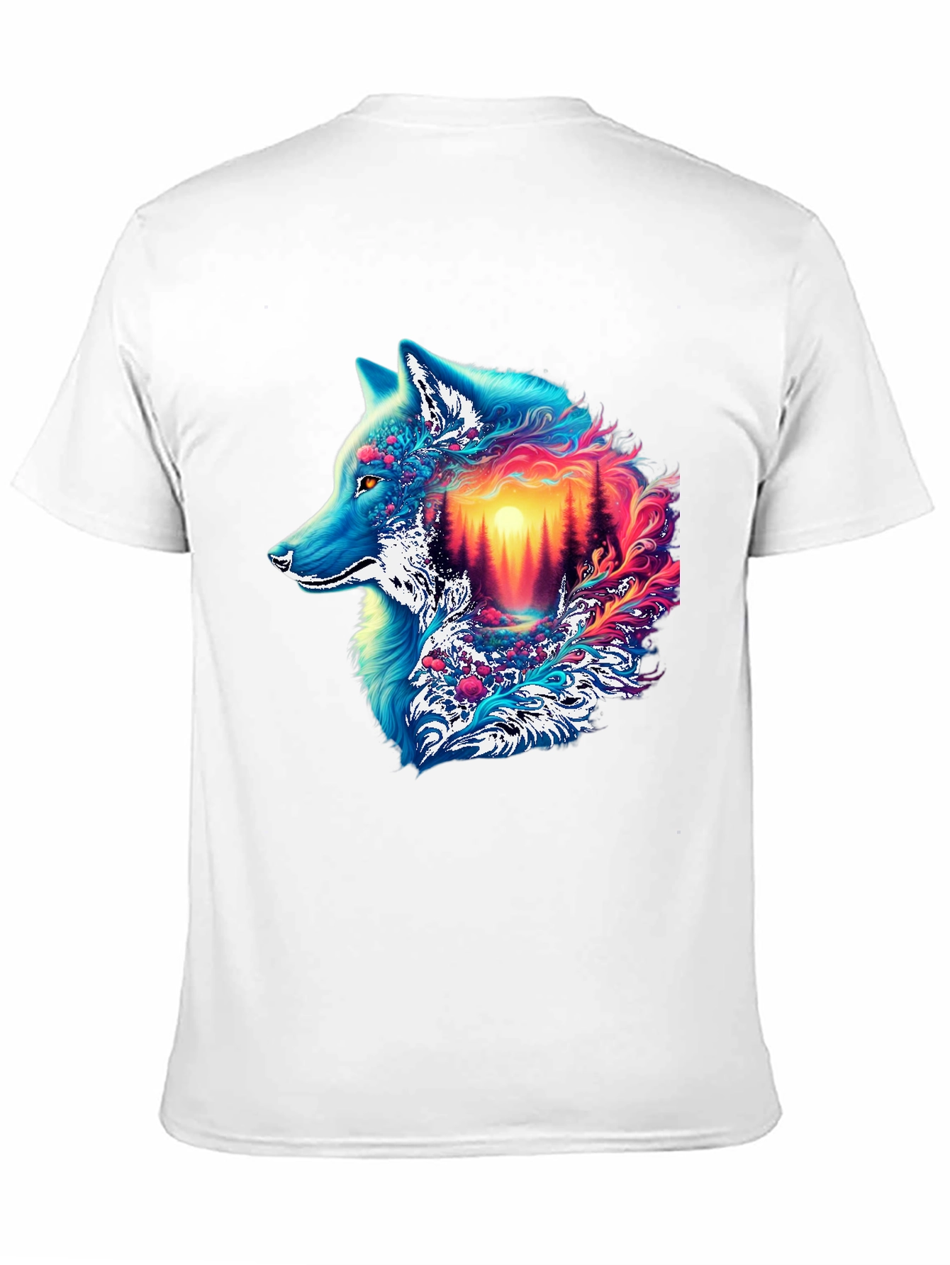 Vivid Wolf Graphic Tee - Unique Mens T-Shirt