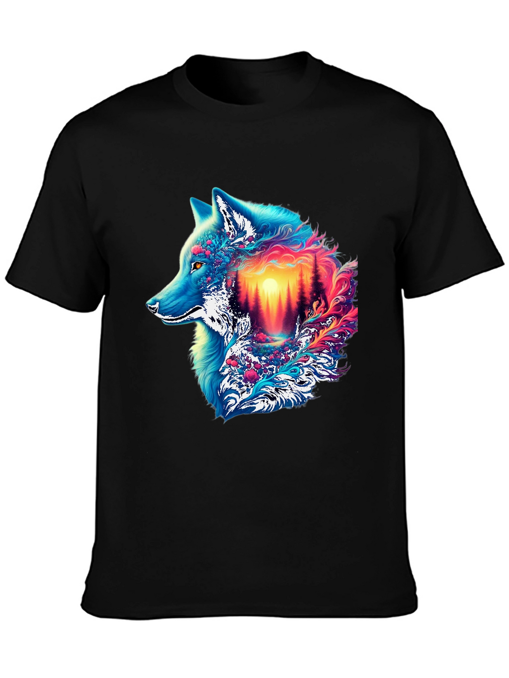Vivid Wolf Graphic Tee - Unique Mens T-Shirt