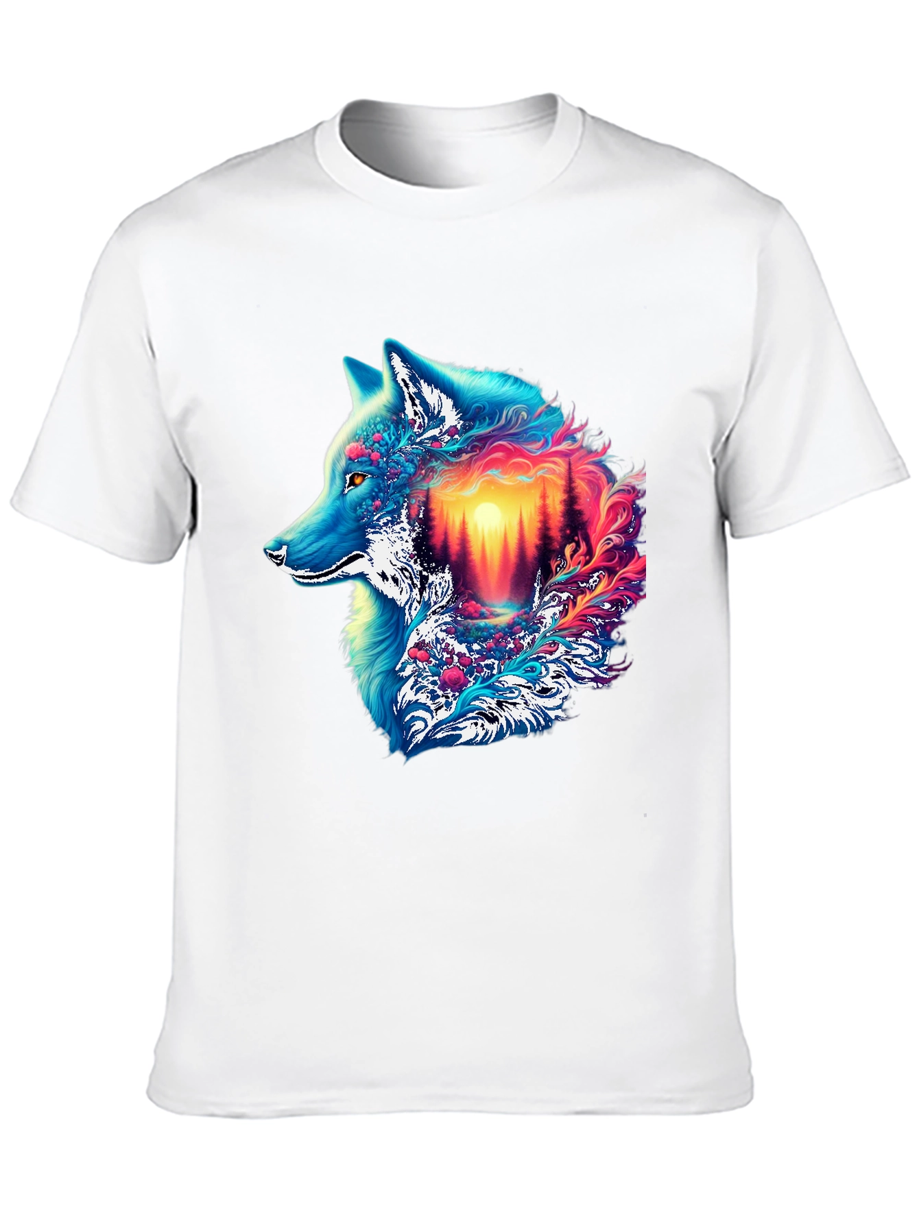 Vivid Wolf Graphic Tee - Unique Mens T-Shirt