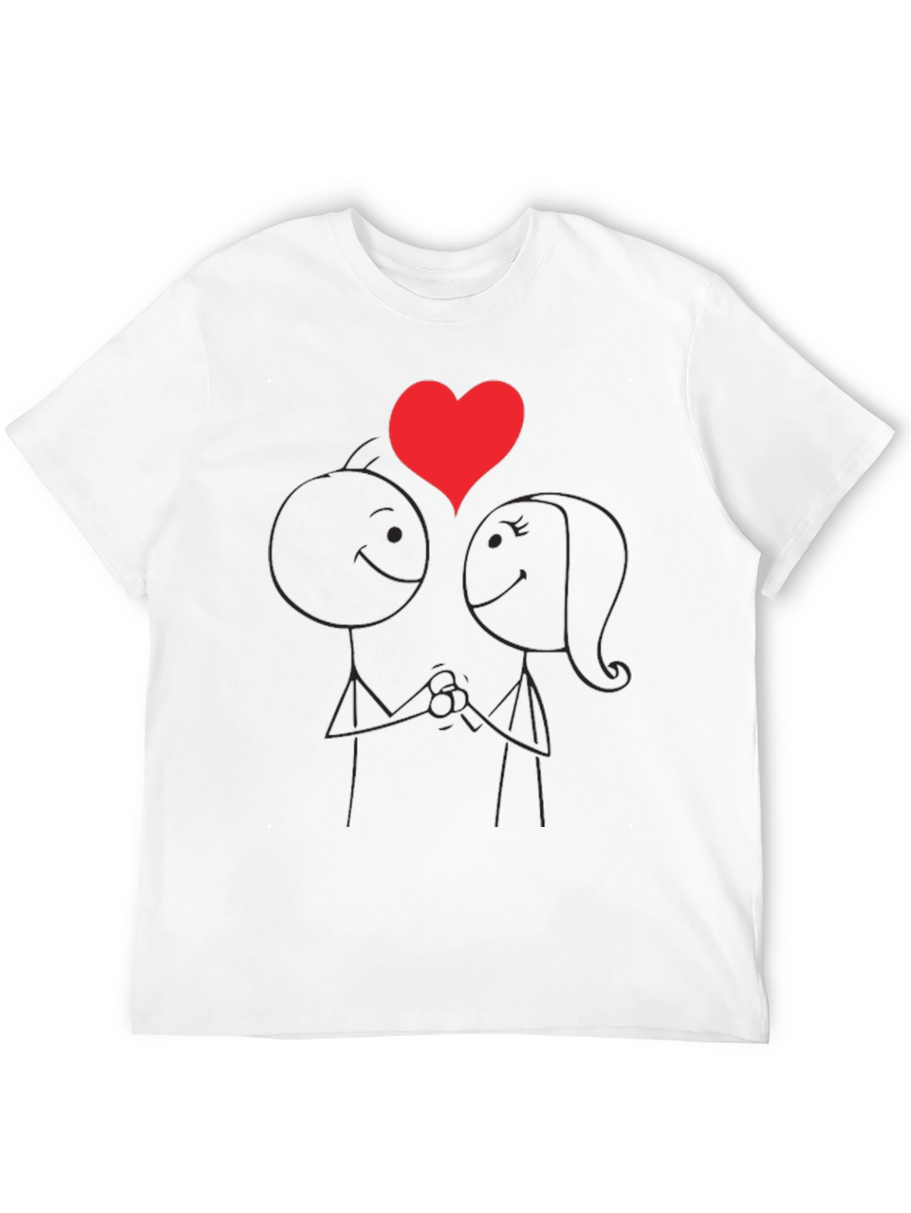 Romantic Stick Figure Couple T-Shirt
