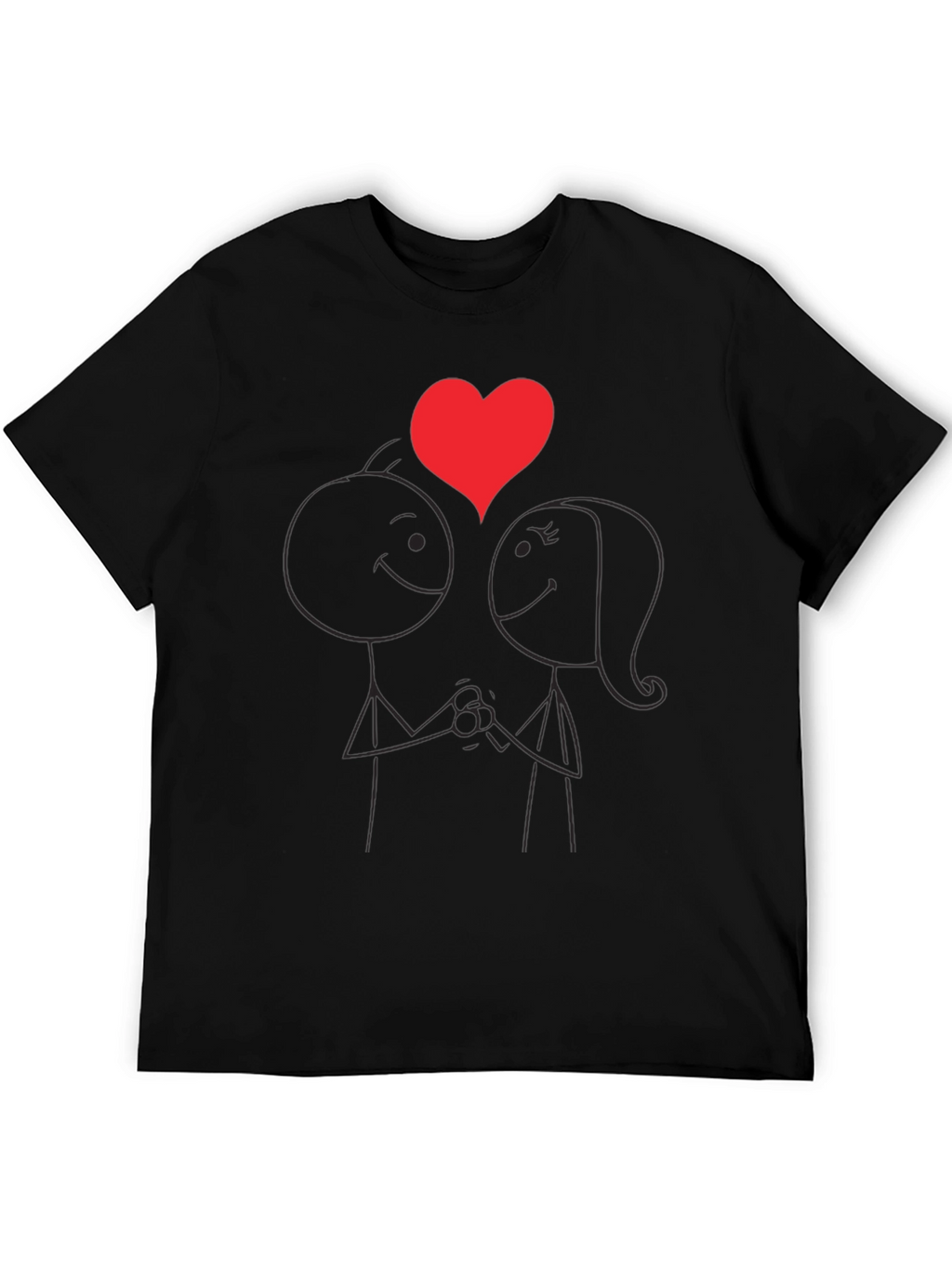 Romantic Stick Figure Couple T-Shirt